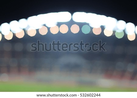 Blurred of Over view of Football stadium at night