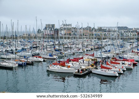 Coast in Brittany, panoramic view fishing port
 Royalty-Free Stock Photo #532634989