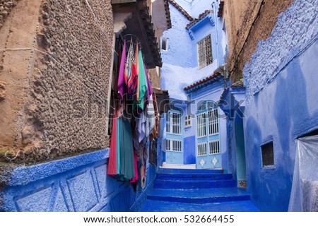 Blue medina of Chefchaouen city in Morocco, North Afri