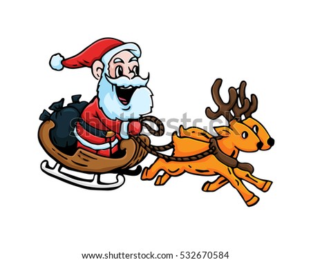 Happy Cute Merry Christmas Santa Claus Character