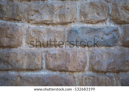 Background of brick wall.Grunge background with vignetted corners, may use to exterior design.
