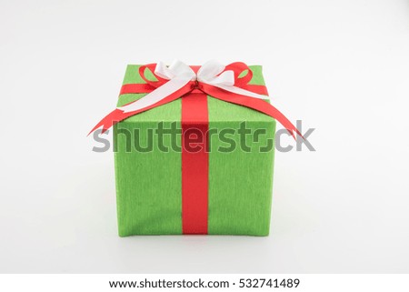 Gift box on white background.