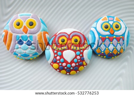 Funny Owl Artistic decorated Cookies