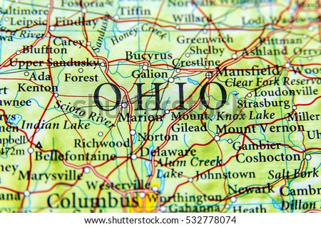 Geographic map of Ohio close Royalty-Free Stock Photo #532778074