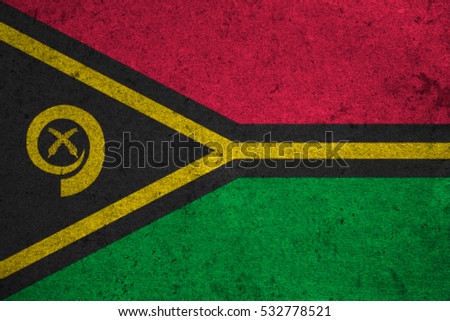 Vanuatu flag on an old grunge background