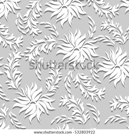 seamless 3 d flowers pattern