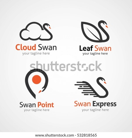 Swan Logo Design Template. Vector Illustration