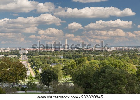 The view of Washington DC from Arlington Cemetery