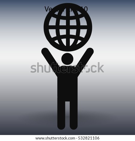 The man holding the world in his hands vector picture