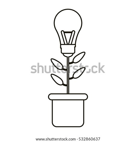 bulb idea plant pot ecology outline