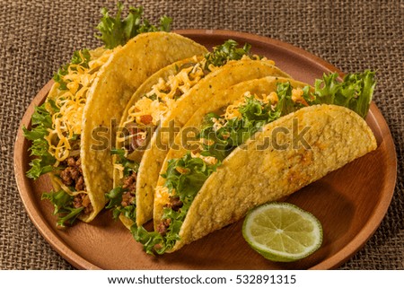 Mexican food tacos set