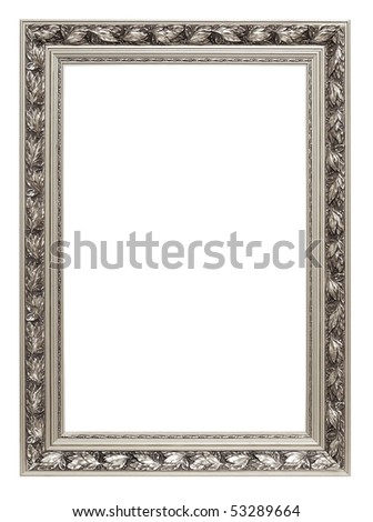 Silver art frame isolated on white