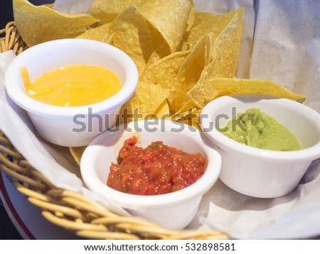 Deep Fried Tacos with different dipping