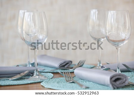 Table set up for four people
 Royalty-Free Stock Photo #532912963