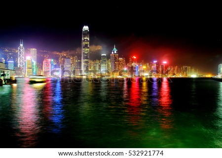 Lighting in Night ,Hongkong
