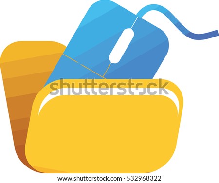 Folder and mouse logo concept