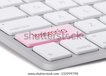 Insomnia word written on computer keyboard.