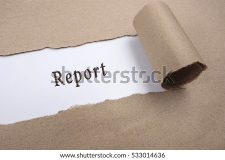 Brown Torn paper with word inquiry. Business and office concept