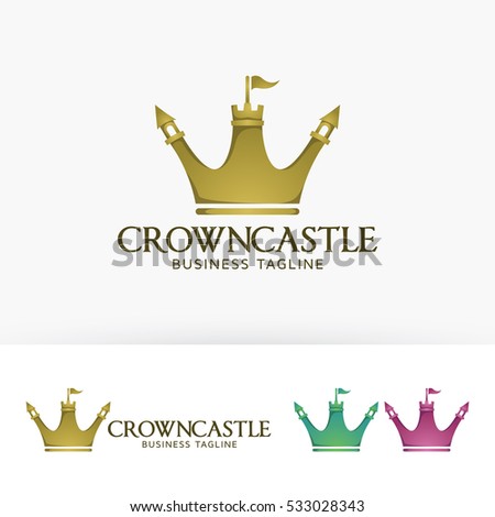 Crown castle logo. King or Queen vector logo template