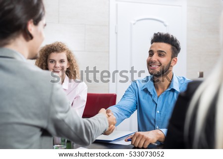 Business People Handshake, Meeting Businessman Sitting At desk Teamwork Group Conference Discussing Planning