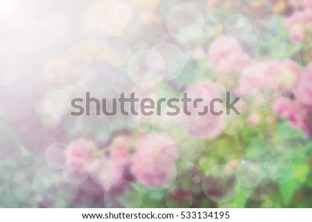 abstract burry flowers with bokeh circles for  background 
