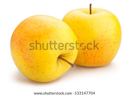 golden delicious apples isolated Royalty-Free Stock Photo #533147704