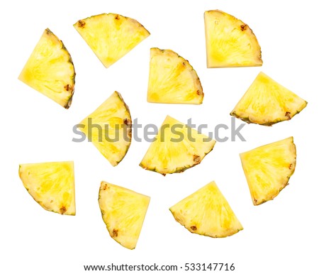 sliced pineapple isolated Royalty-Free Stock Photo #533147716