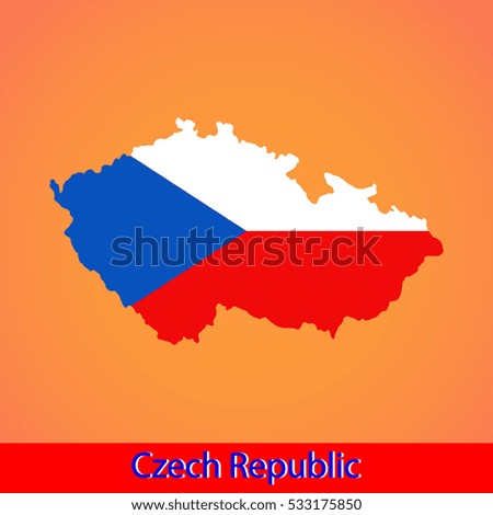 Map and flag of Czech Republic