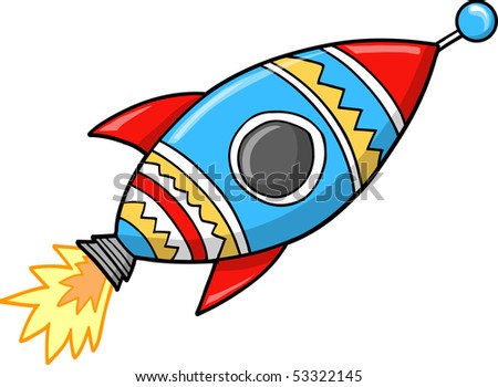 Cute Super Rocket Vector Illustration