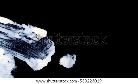 Dynamic White brush strokes on black background zen style background and texture
