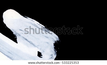 Dynamic White brush strokes on black background zen style background and texture
