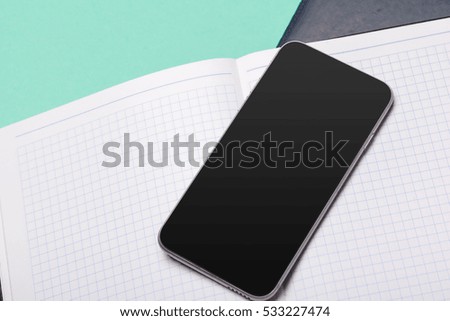 Black smartphone on the table