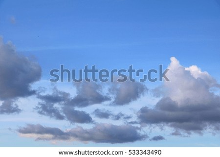 blue sky with big cloud and raincloud, art of nature beautiful, copy space for add text