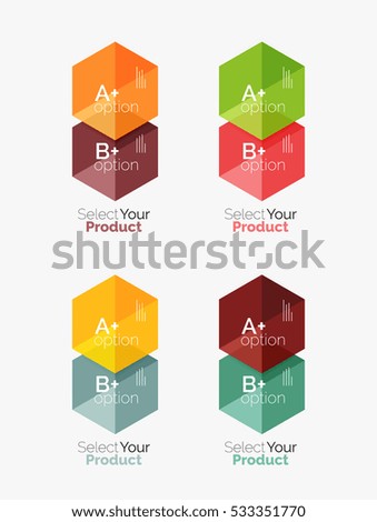 Vector set of geometric paper business infographics layouts