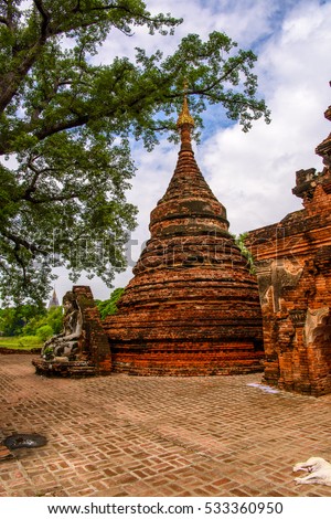 Yadana Hsemee Pagoda, Inwa, Mandalay Region, Burma. One of the attractions for tourists