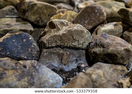 Very close picture of rocks piled on each other.