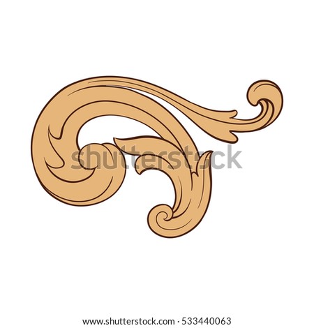 vintage baroque corner ornament retro pattern antique style acanthus. Decorative design element filigree calligraphy vector. You can use for wedding decoration of greeting card and laser cutting.