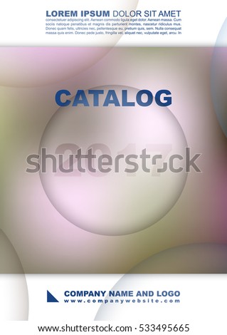 Cover of the catalog for women's clothing, cosmetics, perfume. Brochure template with a soft gradient background. Abstract design in a contemporary color scheme.