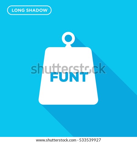 weight icon illustration isolated vector sign symbol in long shadow style on blue background