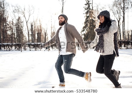 winter snow couple love story