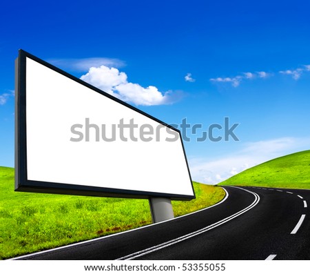 Road and empty billboard