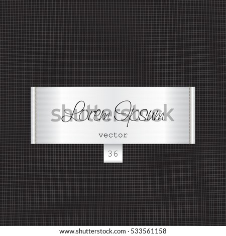 Fabric elegant white tag illustration label template on black textile