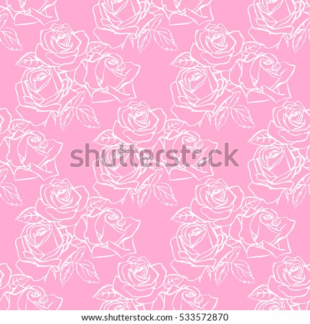 Floral seamless pattern. Floral seamless texture with roses. Vector illustration