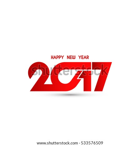 Beautiful red text design of happy new year 2017 on white background