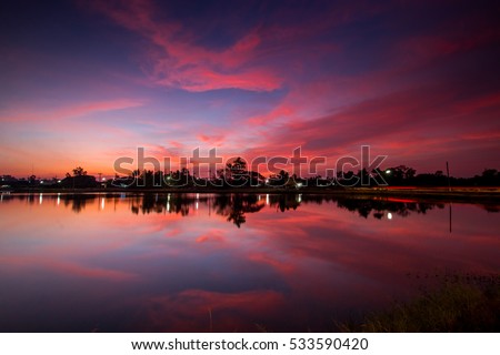 landscape sky twilight thailand.Image contain certain grain or noise and soft focus.