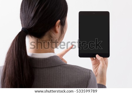 Business woman using tablet,