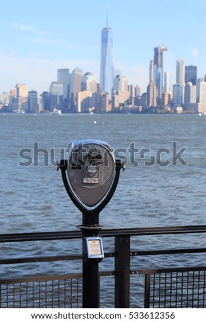 Manhattan view from Liberty Island ,New York,USA