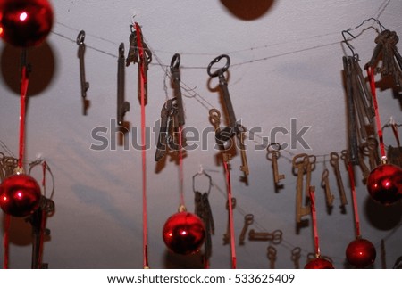 Old keys tied together