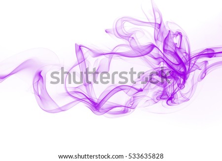 Purple smoke abstract on white background
