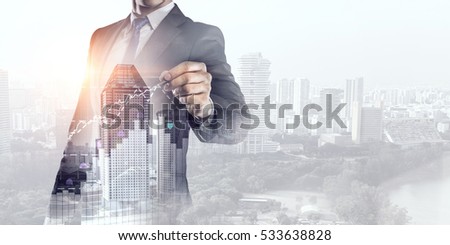 His business growth and progress . Mixed media Royalty-Free Stock Photo #533638828